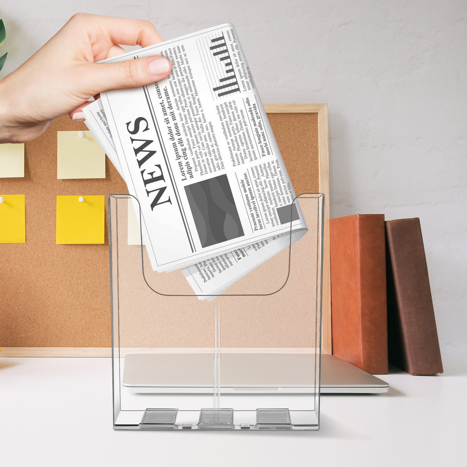 Magazine Holder Rack - 2 pièces, organisateur mural transparent en